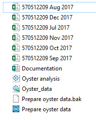 Oyster-Ordner mit CSV-Dateien für die Verarbeitung in Alteryx
