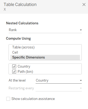 Table Calculation